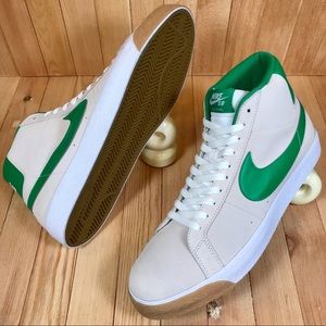 Nike SB Zoom Blazer Mid White Green Skate Shoes